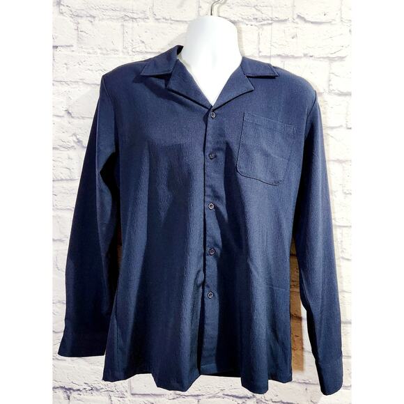 COOFANDY Dark Blue Button Down Long Sleeves Shirt Large NWOTS Lightweight Soft - Picture 1 of 5